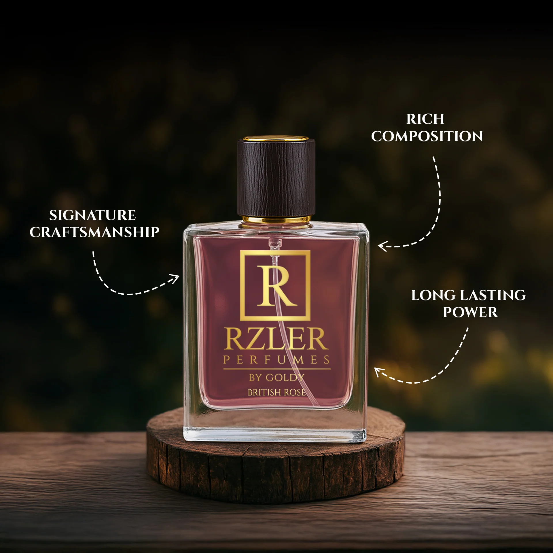 British Rose Perfume by RZLER | Rose, Pink Pepper, Raspberry Blossom & Amber | Best Rose Perfume for Women - Image 3