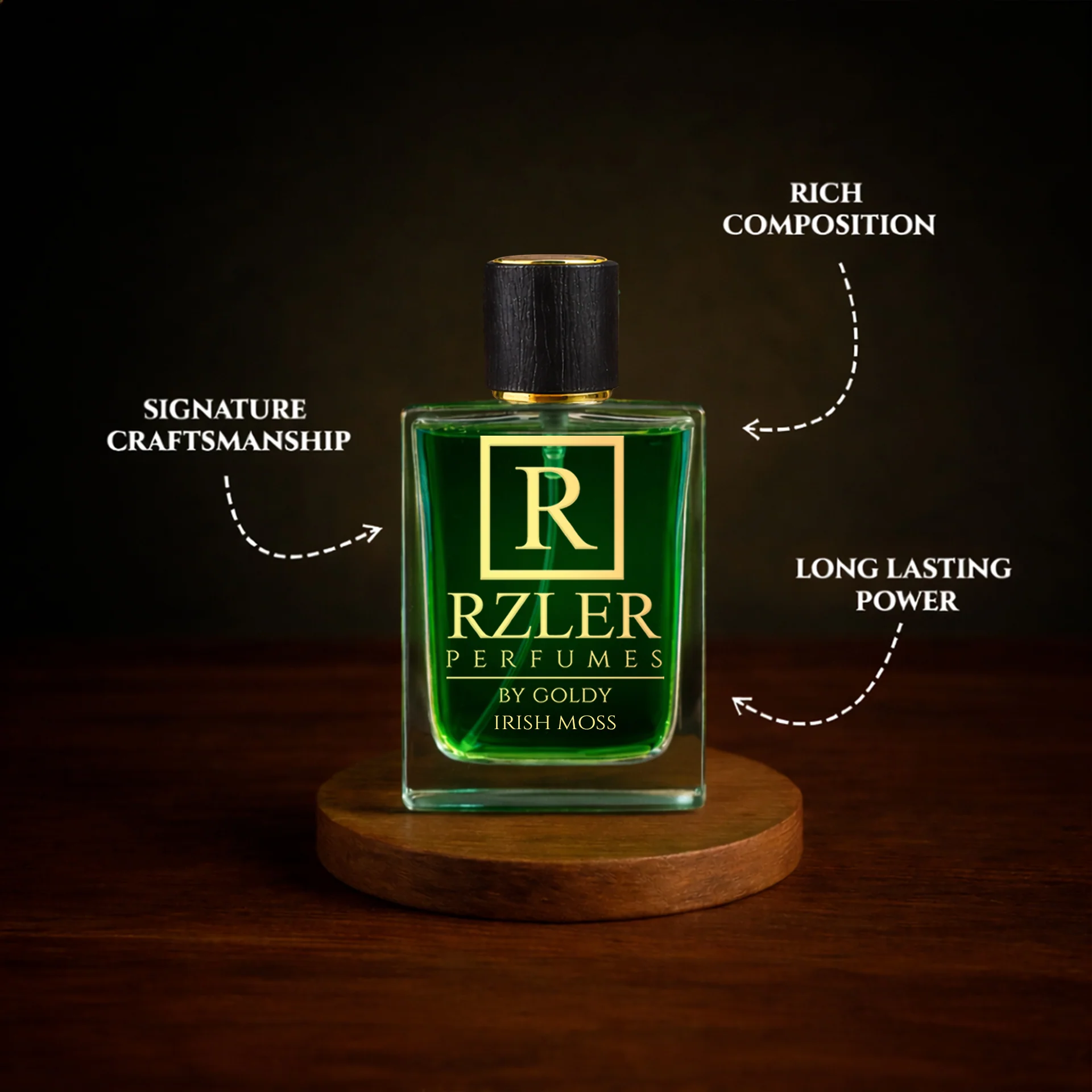 RZLER Irish Moss Perfume for Men – 50 ml | Oakmoss, Violet Leaf & Sandalwood Notes - Image 3